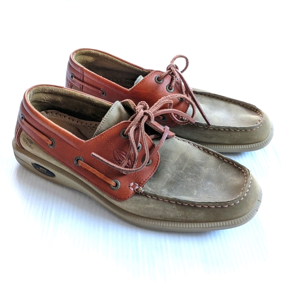 ECCO Men's leather boat shoe loafers